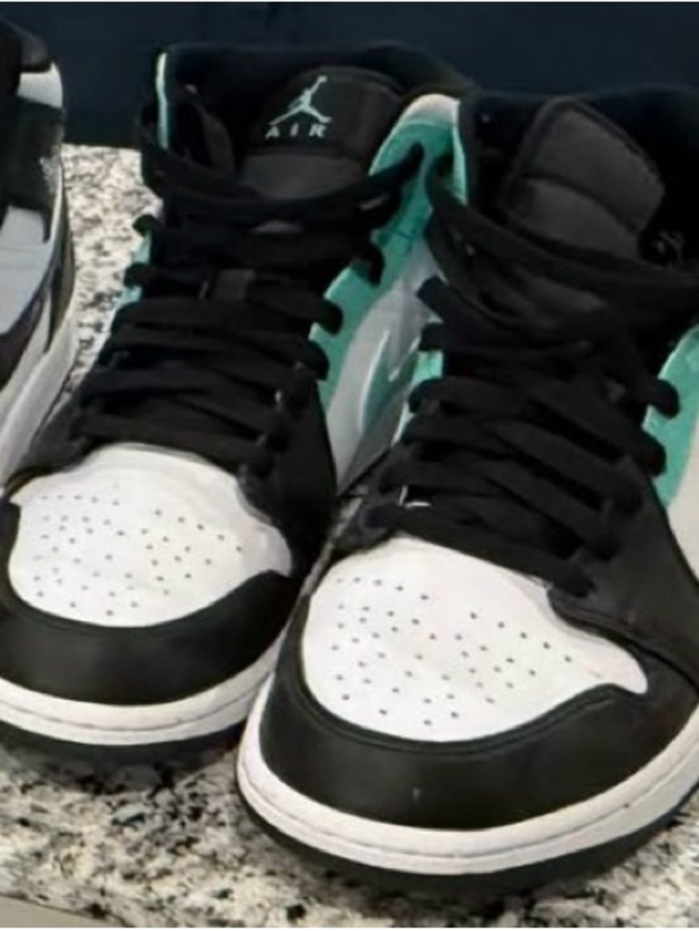 Jordan Men’s Mid-Top Sneakers - Teal Black White - Picture 2 of 2